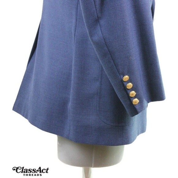 Gordon Thomas Blue Wool 2 Gold Button Sport Coat Blazer 46R - Picture 4 of 8